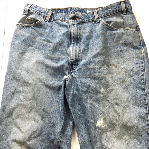 Levi's 560 Orange TabThrashed Distressed Work Jeans W40 VTG 90’s - Picture 4 of 15